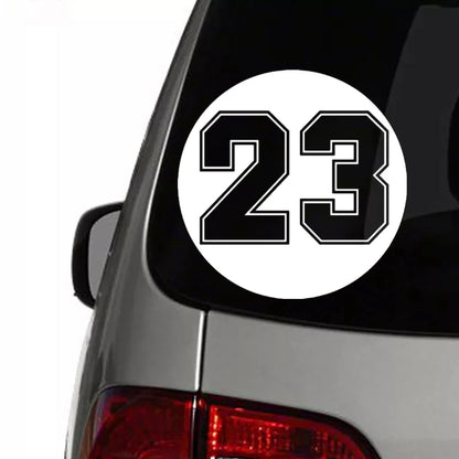 CS-10055# funny round racing number 23 vinyl car sticker waterproof car decal stickers on car bumper rear window