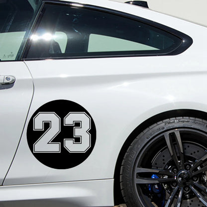 CS-10055# funny round racing number 23 vinyl car sticker waterproof car decal stickers on car bumper rear window