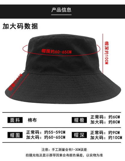 2021 Dad Fishing Large Size Sun Hat Lady Outdoors Beach Oversize Bucket Hats Big Bone Man Plus Size Panama Hats 55-59cm 60-65cm