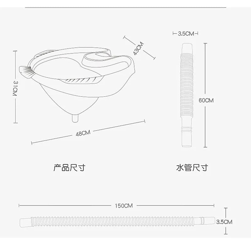 Comfortable Shampoo Tool for Maternity Portable Foldable Sink with Hose Easy Washing Hair