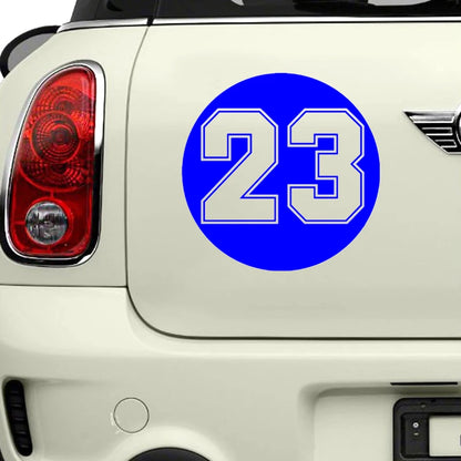 CS-10055# funny round racing number 23 vinyl car sticker waterproof car decal stickers on car bumper rear window