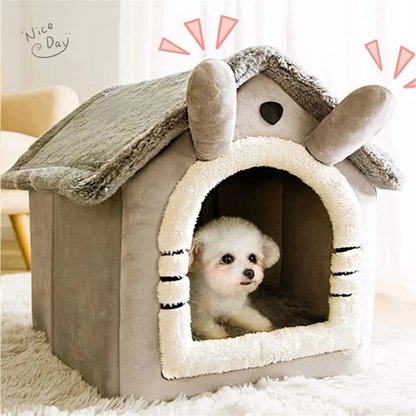 Cat/Dog Bed Removableand Washable Foldable Pet Sleepping Bed Cat House Kennel for Dog House Indoor Cat Nest L