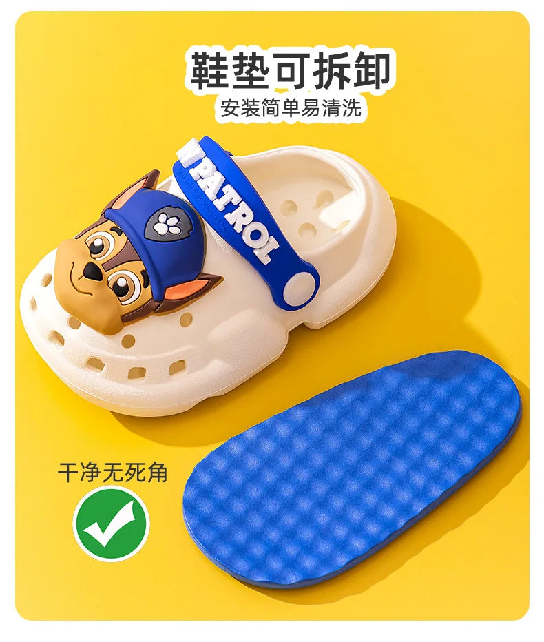 Paw Patrol Summer Garden Shoes Cute Cartoon Boots Kids Boy Girls EVA Soft Soled Home Slippers Anti Slip Toe Slippers Kid Gift