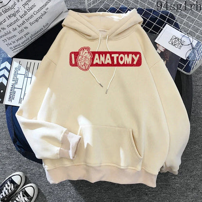 Greys Anatomy Hoodies Women Harajuku Ulzzang Sweatshirts Kawaii You Are My Person Print Streetwear Pullover Y2k Tops Female