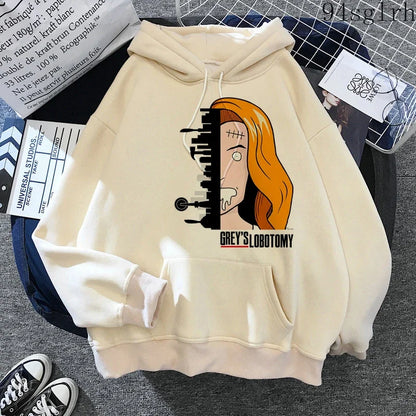 Greys Anatomy Hoodies Women Harajuku Ulzzang Sweatshirts Kawaii You Are My Person Print Streetwear Pullover Y2k Tops Female