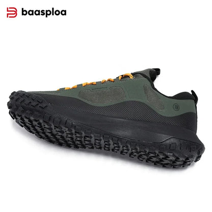 Baasploa Men Hiking Shoes Casual Lightweight Lace-Up Walking Shoes Male Outdoor Waterproof Camping Resistant Non Slip Sneakers