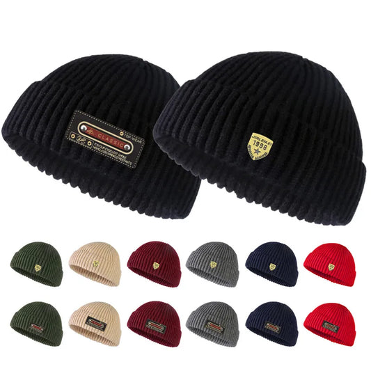 Hip Hop Beanie Wool Knitted Hat Men Skullcap Women Winter Warm Brimless Baggy Melon Cap Cuff Docker Fisher Beanies Hats