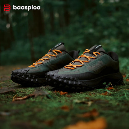 Baasploa Men Outdoor Sneakers New Fashion Anti Splash Water Hiking Shoes Male Comfort Casual Walking Shoes Climbing Non-Slip