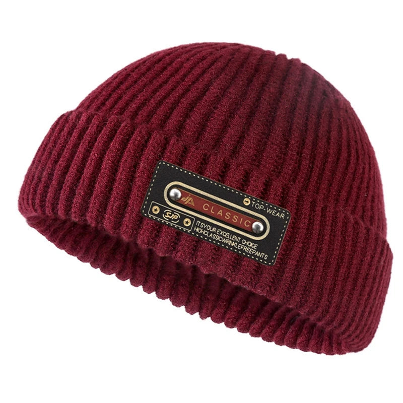 Hip Hop Beanie Wool Knitted Hat Men Skullcap Women Winter Warm Brimless Baggy Melon Cap Cuff Docker Fisher Beanies Hats