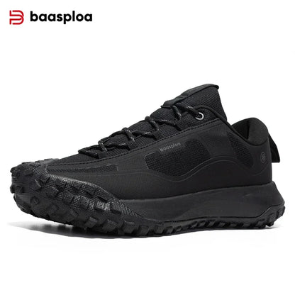 Baasploa Men Hiking Shoes Casual Lightweight Lace-Up Walking Shoes Male Outdoor Waterproof Camping Resistant Non Slip Sneakers