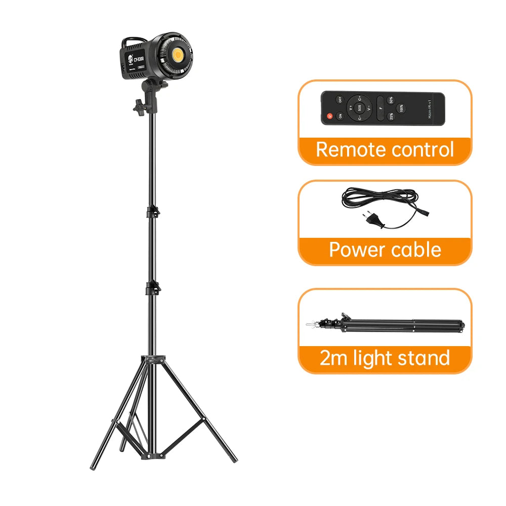 Photography LED Video Light 100W Daylight-Balanced Sun Lamp for Portrait Flash Studio Accessories Youtube Live