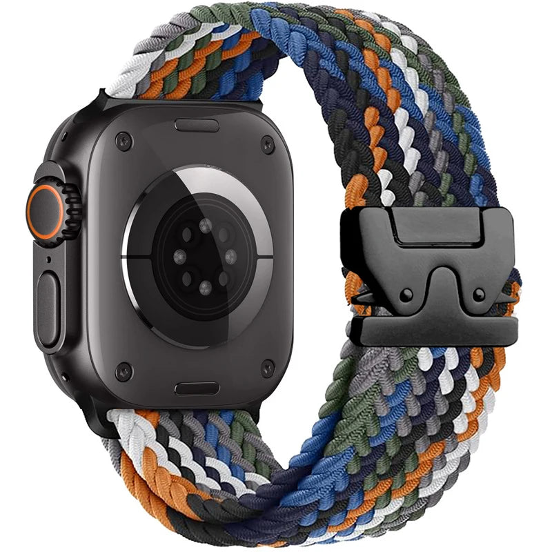 Nylon Solo Loop Strap for Apple Watch Band Ultra 2 49mm 46mm 42mm 45mm 44mm Woven Bracelet for Iwatch Series 10 9 8 7 6 5 SE 4 3