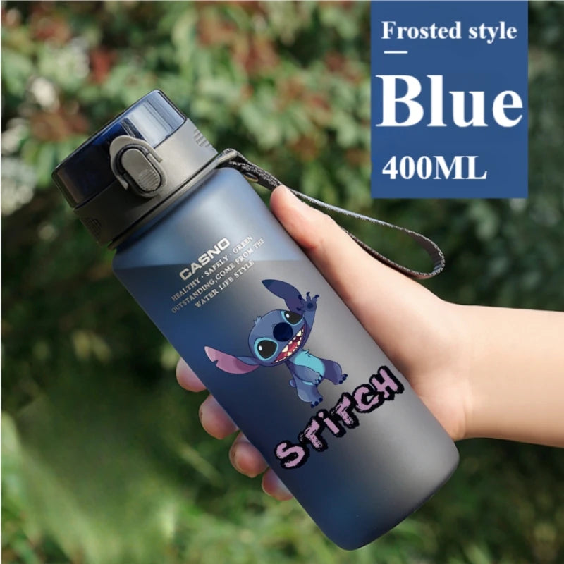 560ML Disney Lilo&Stitch Water Cup Children Portable Plastic Transparent Stitch Angel Outdoor Large Capacity Sport Water Bottle