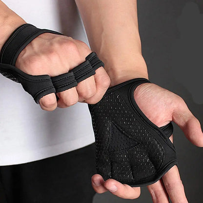 Gym Fitness Heavyweight Training Weightlifting Gloves Men Women Wristbands Non-Slip Half Finger Body Building Workout Gloves