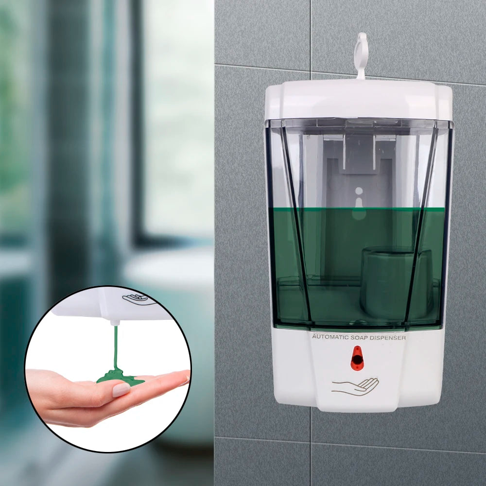 700ml for Kitchen Bathroom Touch-free Lotion Pump Touchless Liquid Wall-Mount Automatic IR Sensor Soap Dispenser