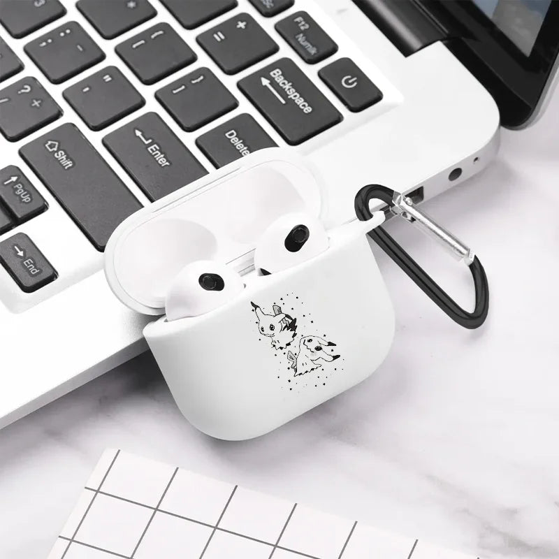 Cute Mimikyu Anime Cartoon Airpod Case Cool Earphone Cover for AirPods 2 3 Pro 2nd Generation Case Gift for Teens Boys Girls