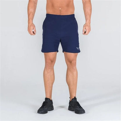 double-deck fitness sports shorts men summer slim quick drying breathable woven Shorts Men's sweatpants training gym clothing