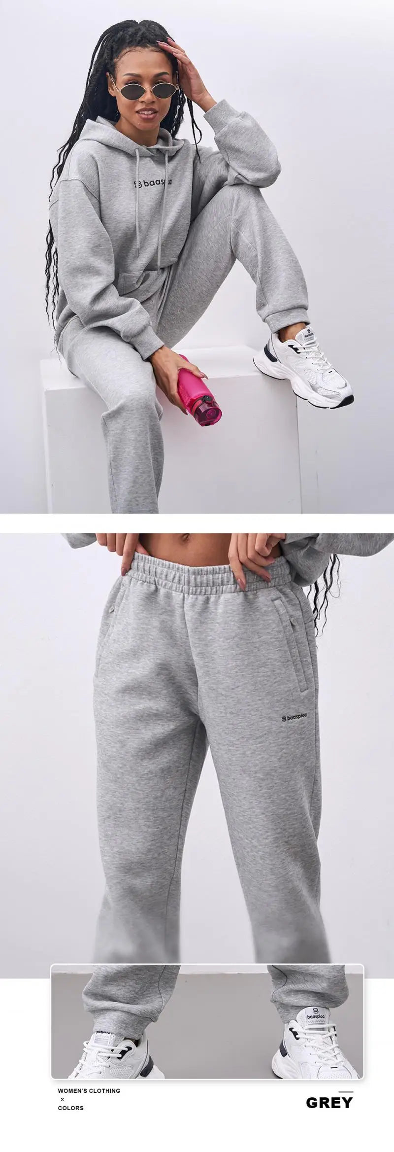 Baasploa New Women Long Pants Autumn Casual Pocket Drawstring Loose Trousers Female Fashion Solid Color Pocket Jogging Sweatpant