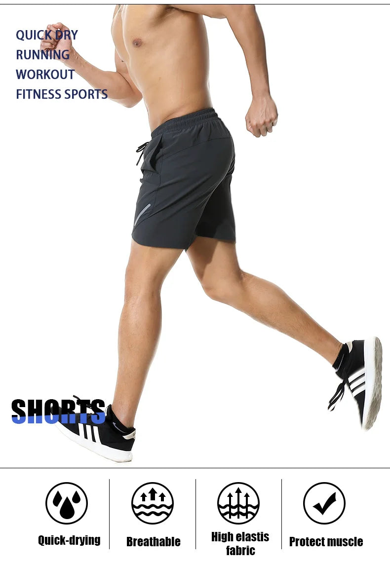 Mens Running Shorts Gym Wear Fitness Workout Shorts Men Sport Short Pants Tennis Basketball Soccer Training Shorts