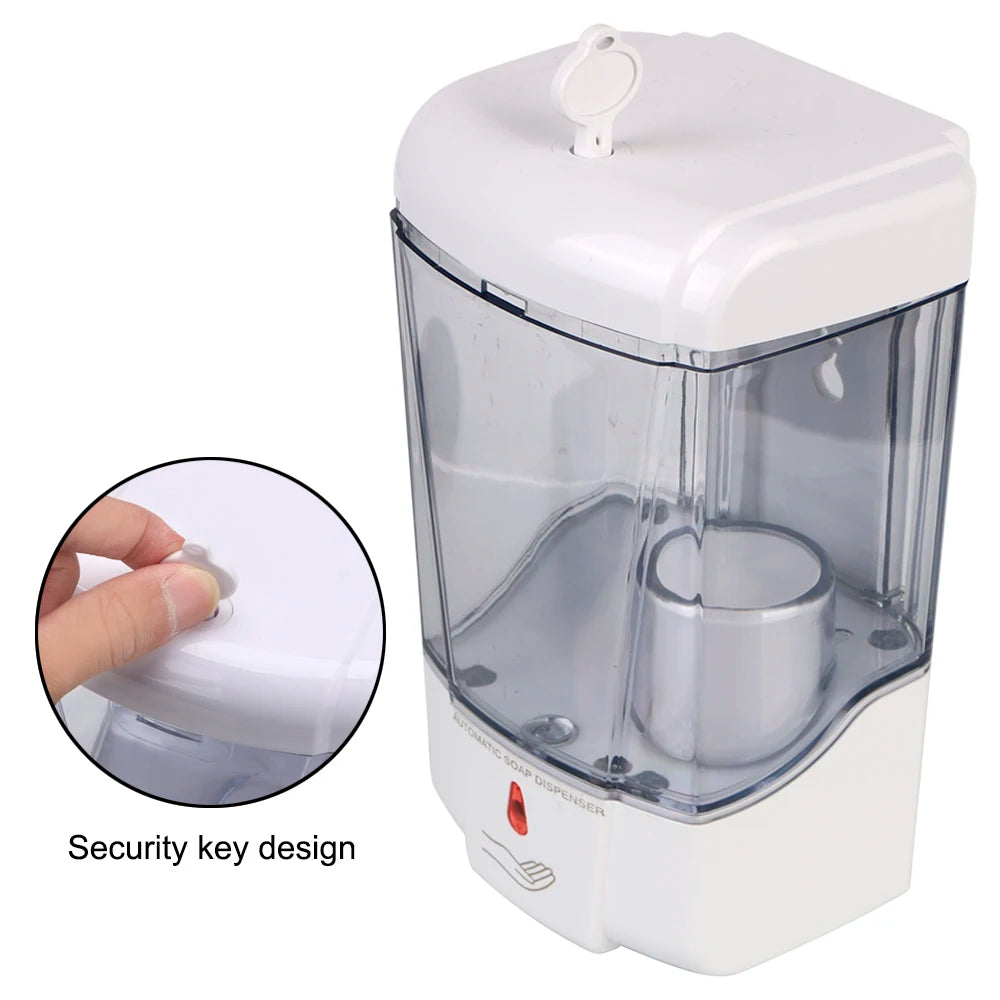 700ml for Kitchen Bathroom Touch-free Lotion Pump Touchless Liquid Wall-Mount Automatic IR Sensor Soap Dispenser