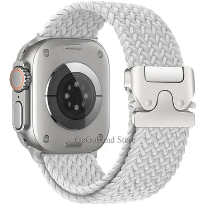 Nylon Solo Loop Strap for Apple Watch Band Ultra 2 49mm 46mm 42mm 45mm 44mm Woven Bracelet for Iwatch Series 10 9 8 7 6 5 SE 4 3