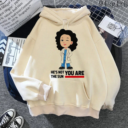 Greys Anatomy Hoodies Women Harajuku Ulzzang Sweatshirts Kawaii You Are My Person Print Streetwear Pullover Y2k Tops Female