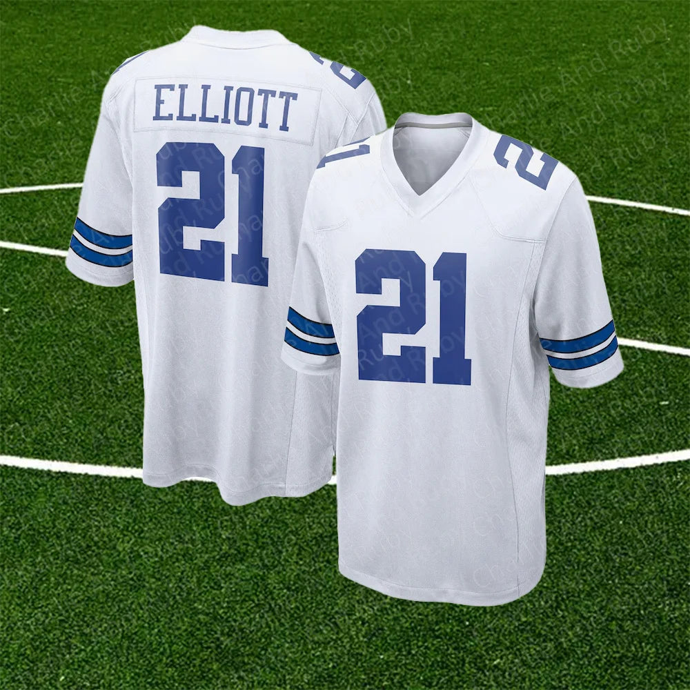 Jersey No.4/21/26 Dak Prescott Ezekiel Elliott Daron Bland Dallas Cowboys Jersey Trend Fashion Retro Art Clothing Top