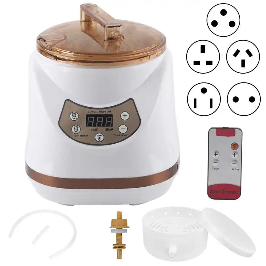 1000W 2L Sauna Steamer Pot Portable Multifunctional Spa Fumigation Machine for Body Detox Weight Loss Spa Steam Generator