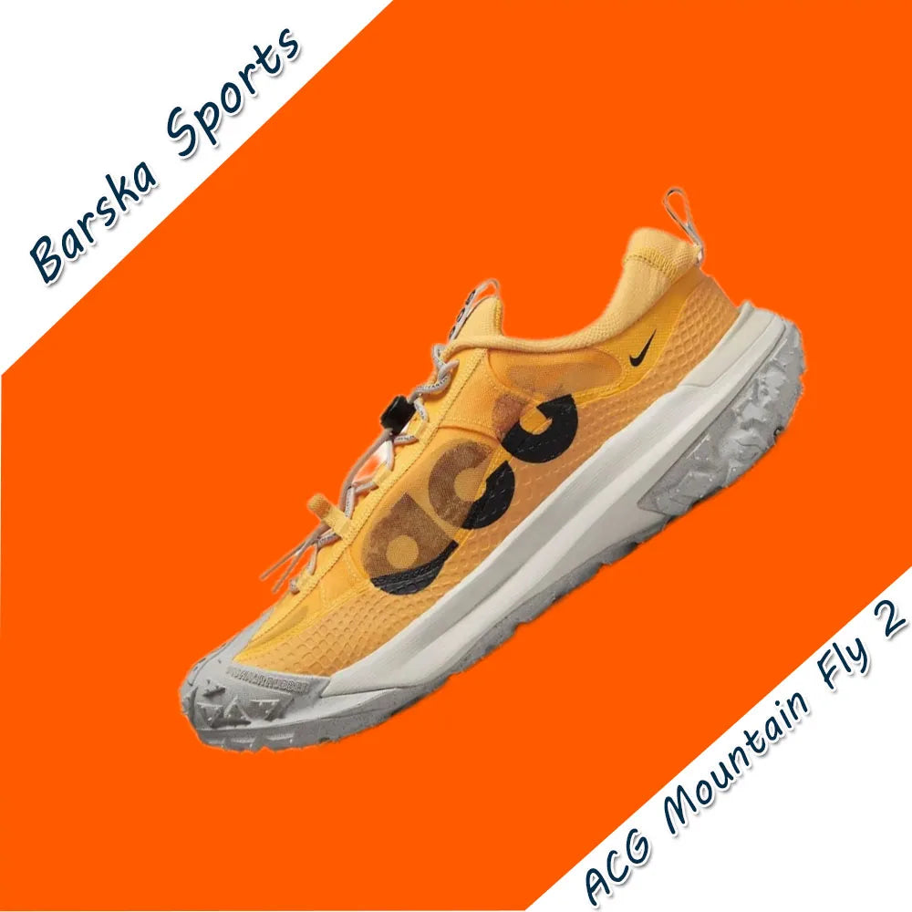 Nike ACG Mountain Fly 2 LOW GORE-TEX Men's and Women's Sneakers Waterproof Breathable Trail Shoes Yellow and White