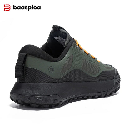 Baasploa Men Outdoor Sneakers New Fashion Anti Splash Water Hiking Shoes Male Comfort Casual Walking Shoes Climbing Non-Slip