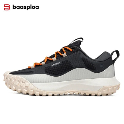 Baasploa Men Hiking Shoes Casual Lightweight Lace-Up Walking Shoes Male Outdoor Waterproof Camping Resistant Non Slip Sneakers