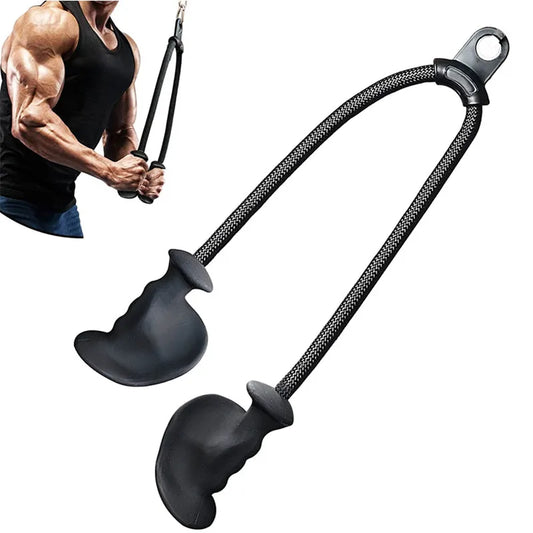 Ergonomic Triceps Rope Pull Down Attachment with Anti-Slippery Natural Rubber Grip for Activating More Muscle Fibers Facepulls