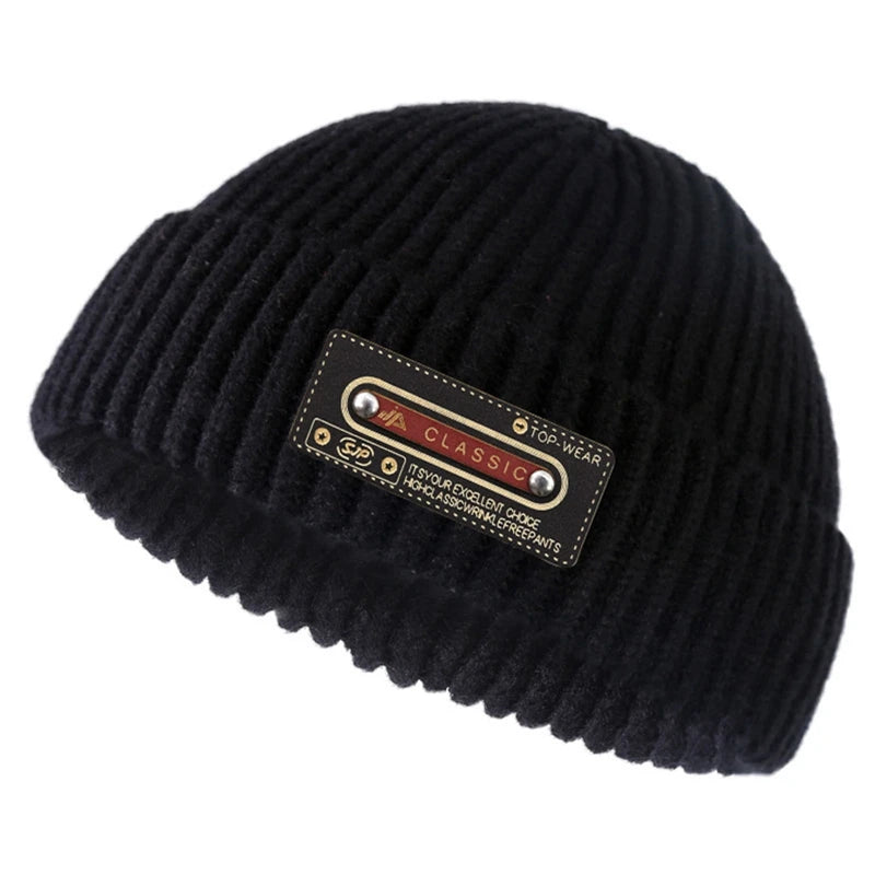 Hip Hop Beanie Wool Knitted Hat Men Skullcap Women Winter Warm Brimless Baggy Melon Cap Cuff Docker Fisher Beanies Hats