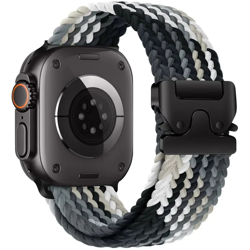 Nylon Solo Loop Strap for Apple Watch Band Ultra 2 49mm 46mm 42mm 45mm 44mm Woven Bracelet for Iwatch Series 10 9 8 7 6 5 SE 4 3