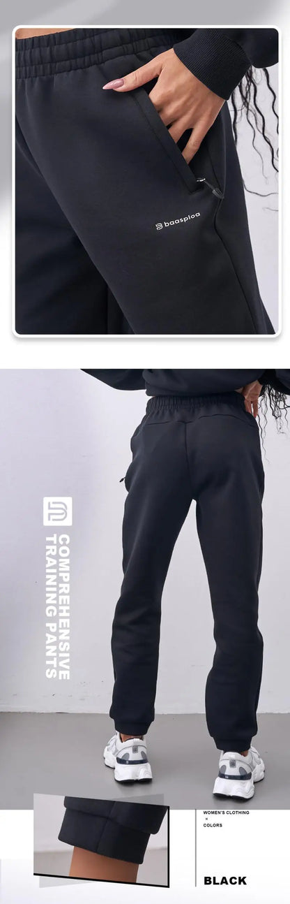 Baasploa New Women Long Pants Autumn Casual Pocket Drawstring Loose Trousers Female Fashion Solid Color Pocket Jogging Sweatpant