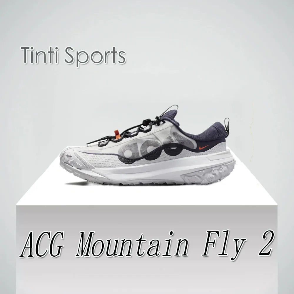 Nike ACG Mountain Fly 2 LOW GORE-TEX Men's and Women's Sneakers Waterproof Breathable Trail Shoes Comfortable and wearable white