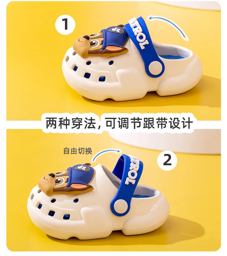 Paw Patrol Summer Garden Shoes Cute Cartoon Boots Kids Boy Girls EVA Soft Soled Home Slippers Anti Slip Toe Slippers Kid Gift