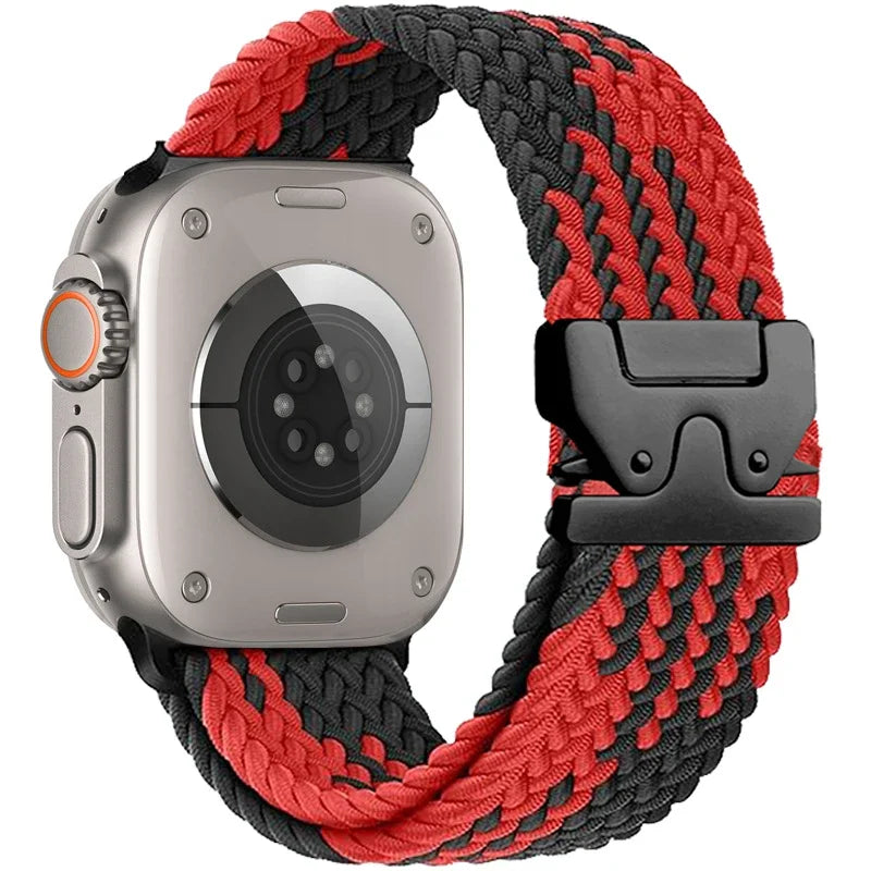 Nylon Solo Loop Strap for Apple Watch Band Ultra 2 49mm 46mm 42mm 45mm 44mm Woven Bracelet for Iwatch Series 10 9 8 7 6 5 SE 4 3