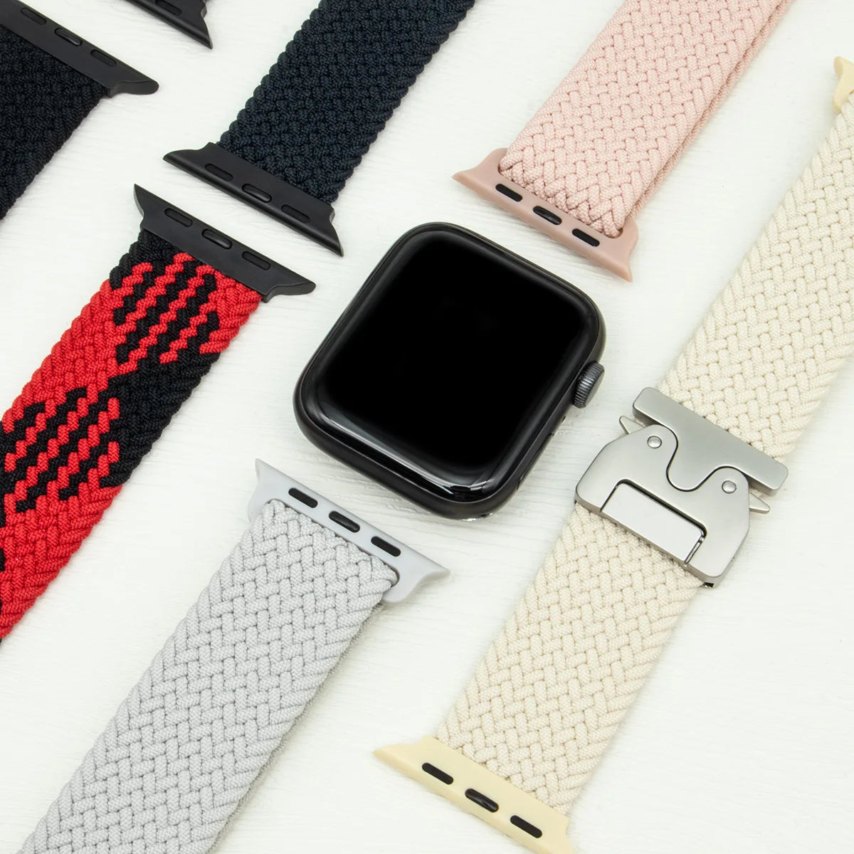 Nylon Solo Loop Strap for Apple Watch Band Ultra 2 49mm 46mm 42mm 45mm 44mm Woven Bracelet for Iwatch Series 10 9 8 7 6 5 SE 4 3