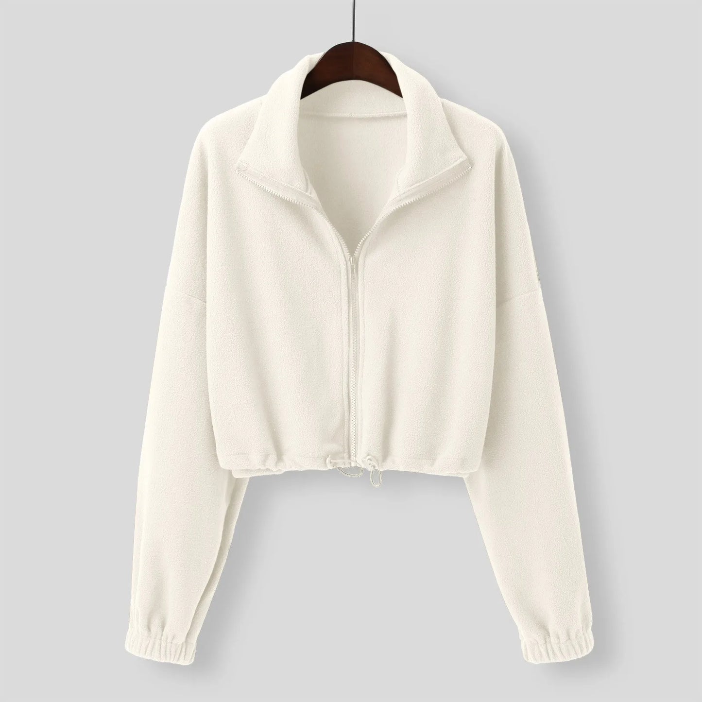 Korean Reviews Many Clothes Fleece Sweatshirt Full Zip Oversized Fleece Crop Jacket Winter Workout Coat New Hot Sale 숏패딩