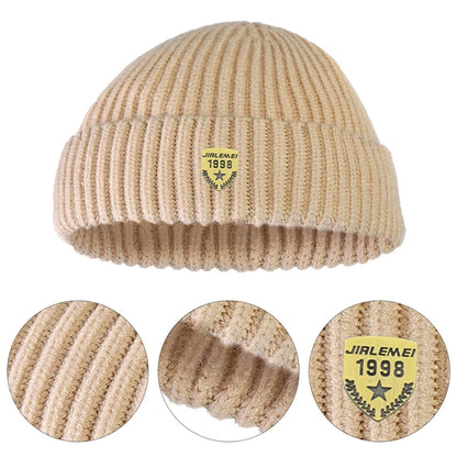 Hip Hop Beanie Wool Knitted Hat Men Skullcap Women Winter Warm Brimless Baggy Melon Cap Cuff Docker Fisher Beanies Hats