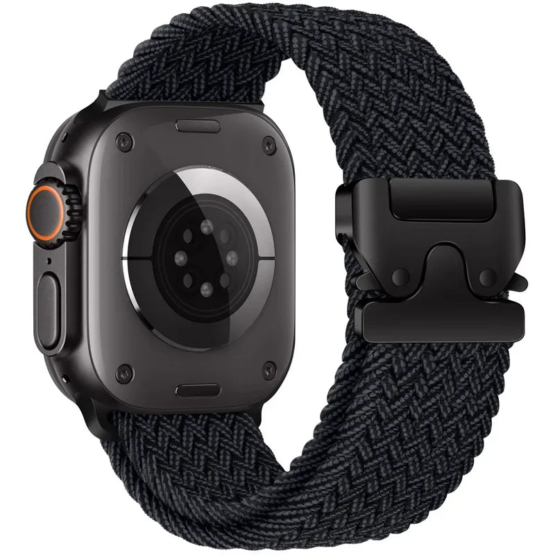 Nylon Solo Loop Strap for Apple Watch Band Ultra 2 49mm 46mm 42mm 45mm 44mm Woven Bracelet for Iwatch Series 10 9 8 7 6 5 SE 4 3