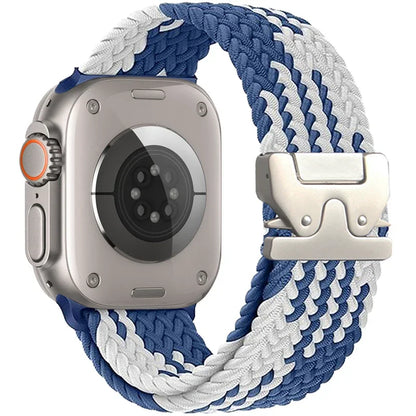 Nylon Solo Loop Strap for Apple Watch Band Ultra 2 49mm 46mm 42mm 45mm 44mm Woven Bracelet for Iwatch Series 10 9 8 7 6 5 SE 4 3