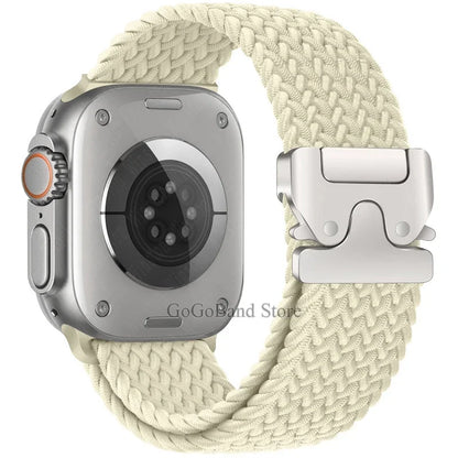 Nylon Solo Loop Strap for Apple Watch Band Ultra 2 49mm 46mm 42mm 45mm 44mm Woven Bracelet for Iwatch Series 10 9 8 7 6 5 SE 4 3