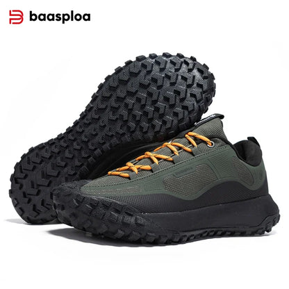 Baasploa Men Outdoor Sneakers New Fashion Anti Splash Water Hiking Shoes Male Comfort Casual Walking Shoes Climbing Non-Slip