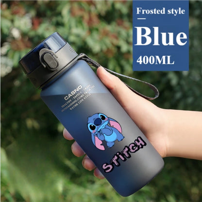 560ML Disney Lilo&Stitch Water Cup Children Portable Plastic Transparent Stitch Angel Outdoor Large Capacity Sport Water Bottle