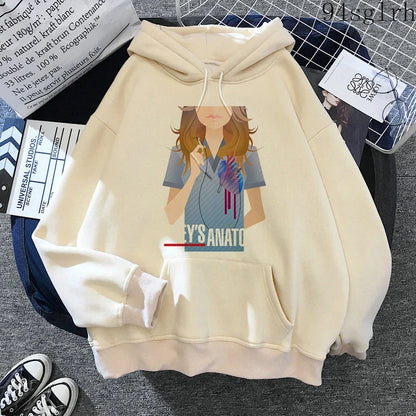 Greys Anatomy Hoodies Women Harajuku Ulzzang Sweatshirts Kawaii You Are My Person Print Streetwear Pullover Y2k Tops Female