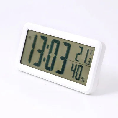 LCD Digital Clock Mute Desktop Clock Battery Powered LED Electronic Alarm Clocks Temperature Sensor Bedroom Indoor Wall Clocks