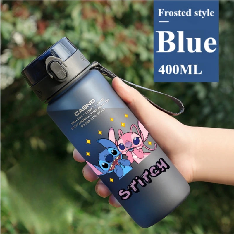 560ML Disney Lilo&Stitch Water Cup Children Portable Plastic Transparent Stitch Angel Outdoor Large Capacity Sport Water Bottle