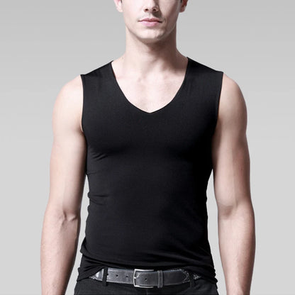 Silk Tank Tops Seamless Mens Vest Sleeveless Sport Bodysuit Vest For Men Clothing Plain Casual Summer Tank Undershirts Cool Gym